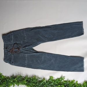 Free People high rise corduroy pants raw hem elastic waist size xs